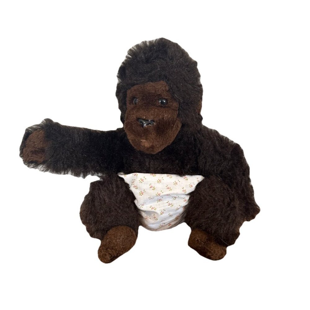 Vintage 10" Dakin Goo Goo Gorilla Monkey Baby Plush w/ Diaper